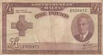 Malte 1 Pound L.1949 - George VI - A/9 923472