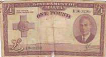 Malte 1 Pound L.1949 - George VI - A/9 960299