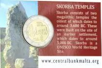 Malte 2 Euros Comm&eacute;mo. Coincard BU MALTE 2020 - Temple de Skorba