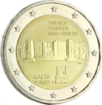 Malte 2 Euros Commémo. Coincard BU MALTE 2021 - Temple de Tarxien