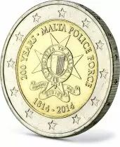Malte 2 Euros Comm&eacute;mo. Malte 2014 - 200 ans de la police