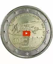 Malte 2 Euros Comm&eacute;mo. MALTE 2015 - premier vol (SANS LE POINCON)