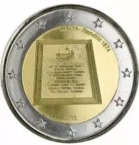 Malte 2 Euros Comm&eacute;mo. MALTE 2015 - R&eacute;publique (SANS LE POINCON)