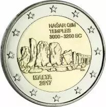 Malte 2 Euros Comm&eacute;mo. MALTE 2017 - Hagar Qim (UNC sans diff&eacute;rent)