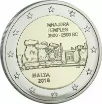 Malte 2 Euros Commémo. MALTE 2018 - Temple de Mnajdra (BU avec différent F)