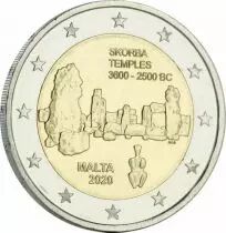 Malte 2 Euros Comm&eacute;mo. MALTE 2020 UNC - Temple de Skorba
