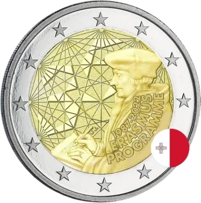 Malte 2 Euros Comm�mo. UNC 2022 - 35 ans du Programme ERASMUS
