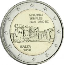 Malte 2 Euros Commémo. UNC MALTE 2018 - Temple de Mnajdra sans différent