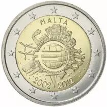 Malte 2 Euros Comm&eacute;morative 10&egrave; anniversaire de l\'Euro - Malte 2012