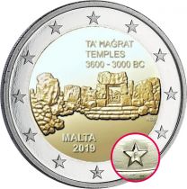 Malte Coffret BU Euro MALTE 2019 - TEMPLE DE TA\'HAGRAT (BU AVEC DIFFÉRENT F)