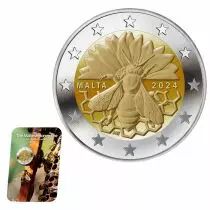 Malte L\'abeille Maltaise, Blister - 2 Euros Commémo. BU 2024