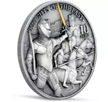 Malte Les Chevaliers du Pass&eacute; - 10 euros Argent (2 onces) Malte 2021 -  Finition Antique