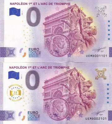Malte Lot 0 Euro Souvenir - Napol�on et l\'Arc de Triomphe - 2025 - Classique et Anniversary