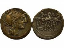 Marcia Gens - Silver Denarius, Triga - 111 / 110 BC Rome