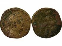 Marcus Aurelius - Sestertius, Seated Roma - 171 Rome