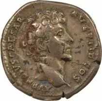 Marcus Aurelius - Silver Denarius, Pontifical Instruments - 142 Rome