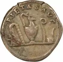 Marcus Aurelius - Silver Denarius, Pontifical Instruments - 142 Rome