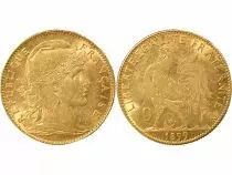 Marianne - 10 Gold Francs, Rooster - 1899 Paris