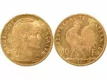 Marianne - 10 Gold Francs, Rooster - 1907 Paris