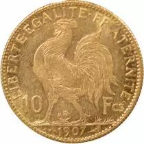Marianne - 10 Gold Francs, Rooster - 1907 Paris