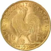 Marianne - 10 Gold Francs, Rooster - 1914