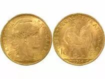 Marianne - 10 Gold Francs, Rooster - 1914 Paris