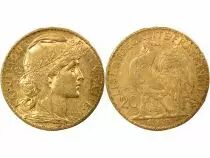 Marianne - 20 Gold Francs, Rooster - 1899 Paris