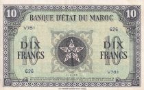 Maroc 10 Francs - 01-03-1944 - SUP - Série V.781 - P.25