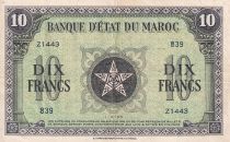 Maroc 10 Francs - 01-03-1944 - TTB+  - Série Z.1443 - P.25