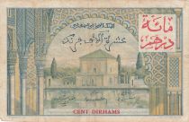 Maroc 100 Dirhams sur 10000 Francs surchargé  02-08-1955 - Série H.815 - TB  - P.52