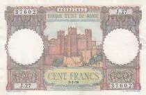 Maroc 100 Francs - Ksar d\'A&iuml;t-ben-haddou - 09-01-1950 - SUP - S&eacute;rie J.27 - P.45