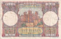 Maroc 100 Francs - Ksar d\'Aït-ben-haddou - 19-04-1951 - TTB - Série X.42 - P.45