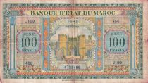 Maroc 100 Francs - Meknes - 1943 - Série J189 - F - P.25