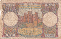 Maroc 100 Francs Forteresse - 22-12-1952 - Série Q.53 - TB
