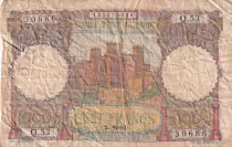 Maroc 100 Francs Forteresse - 22-12-1952 - S&eacute;rie Q.53 - TB