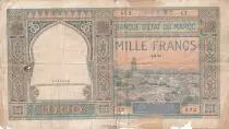 Maroc 1000 Francs - Ville et Minaret - 01-02-1921- Série C.7 - AB - P.16a