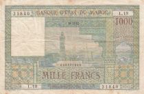 Maroc 1000 Francs Vue de la ville de Marrakech - 10-12-1952- B - Série L.18 - P.47