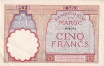 Maroc 5 Francs 14-11-1941 - SUP - Série M.728
