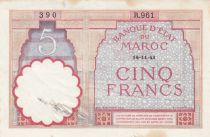 Maroc 5 Francs 14-11-1941 - TB - Série R.961 - P.23Ab