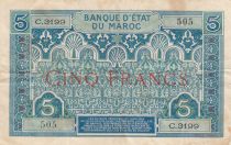 Maroc 5 Francs Ornements - 1924 - Série C.3199 - TTB - P.9