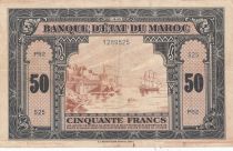Maroc 50 Francs - 01-08-1943 - TTB - Série P52 - P.26a