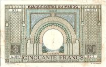 Maroc 50 Francs 28-10-1947   TB- Série A.3037 - P.21