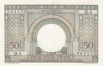 Maroc 50 Francs Porte, décor oriental - 02-12-1949 - SUP + - Série Q.4 - P.44