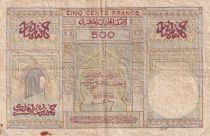 Maroc 500 Francs Vue Jardin Hassan à Rabat - 19-12-1956 - Série N.15