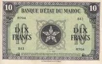Marocco 10 Francs - 01-03-1944 - VF to XF - Serial R.704 - P.25