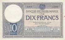 Marocco 10 Francs 01-07-1928 - VF - Serial A.890 - P.11b