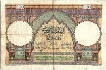 Marocco 100 Francs - Ksar d\'A&iuml;t-ben-haddou - 09-01-1950 - VF - Serial X.23 - P.45