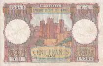 Marocco 100 Francs - Ksar d\'A&iuml;t-ben-haddou - 19-04-1951 - VF - Serial Y.31 - P.45