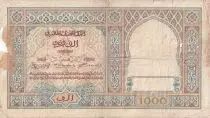Marocco 1000 Francs - City and Minaret - 01-02-1921- Serial X.10 - VG - P.16a