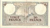 Marocco 20 Francs Minaret - 14-11-1941  -  VF - Serial A.1358 - P.18b